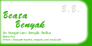 beata benyak business card